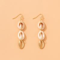 Seashell Earrings, Zinc Alloy, with Shell, gold color plated, fashion jewelry & for woman, golden 