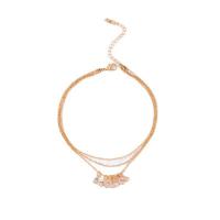 Zinc Alloy Anklet, with Crystal, with 5.5cm extender chain, gold color plated, three layers & fashion jewelry & for woman, golden .5 cm 