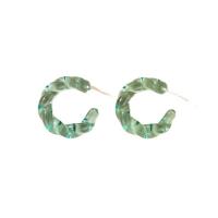 Boucle d'oreille résine zinc alliage, avec alliage de zinc, bijoux de mode & pour femme, vert Vendu par paire