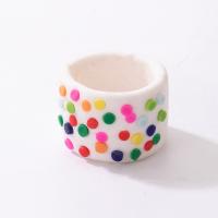 Polymer Clay Finger Ring, fashion jewelry & for woman, multi-colored, 18mm 