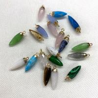 Gemstone Brass Pendants, with Brass, Bullet, gold color plated, DIY & faceted 