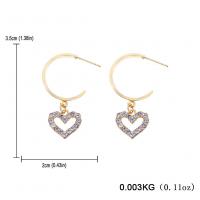 Zinc Alloy Rhinestone Drop Earring, with Plastic Pearl, plated, fashion jewelry & for woman & with rhinestone 