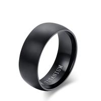 Titanium Steel Finger Ring, Vacuum Ion Plating, fashion jewelry & for man, black, 8mm 