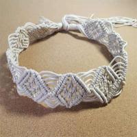 Cinturón de cuerda de nylon, Cordón de algodón encerado, hecho a mano, Ajustable & para mujer, Blanco, longitud:80-100 cm, Vendido por UD