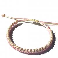 Mode créer Bracelets cordon de cire, corde de cire, avec 14cm chaînes de rallonge, Rond, fait à la main, Réglable & bijoux de mode & pour femme, couleurs mélangées cm, Vendu par PC