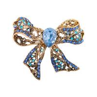 Rhinestone Zinc Alloy Brooch, with Crystal, Bowknot, plated, fashion jewelry & for woman & with rhinestone 