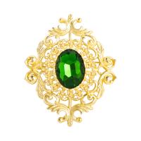 Crystal Brooch, Zinc Alloy, with Crystal, gold color plated, for woman & hollow 