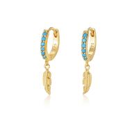 925 Sterling Silver Drop Earring, with turquoise, plated, for woman 