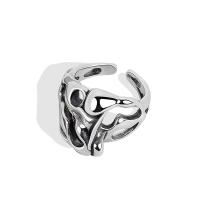 Стерлингового серебра кольцо, 925 пробы, Платиновое покрытие платиновым цвет, Регулируемый & Женский, 16.1mm, размер:14, продается PC