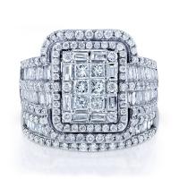 Cubic Zirconia Micro Pave Brass Finger Ring, Zinc Alloy, for woman & with rhinestone, silver color 