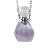 Purple Fluorite Perfume Bottle Pendant, Unisex & enamel & faceted, purple, 20x30-40mm 