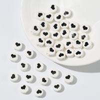 Printing Porcelain Beads, Round, DIY white, 8mm 