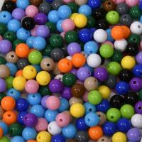 Solid Color Acrylic Beads, Round, polished, DIY mixed colors 