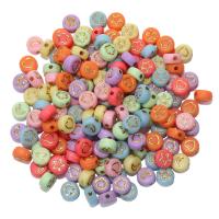 Schmelz Acryl Perlen, rund, DIY & Emaille, gemischte Farben, 4x7mm, 100PCs/Tasche, verkauft von Tasche