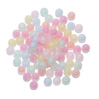 collier en perle acrylique , Rond, DIY & givré, couleurs mélangées, 10mm Vendu par sac