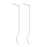 304 Stainless Steel Thread Through Earrings, machine polished, fashion jewelry & DIY & for woman, original color, 79mm 