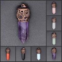 Joyas de piedras preciosas colgante, con Cobre, diferentes materiales para la opción & unisexo, 40x15mm, Vendido por UD