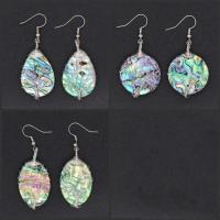 Abalone Shell Earring, Zinc Alloy, with Abalone Shell, Unisex 40*22mm,25*25mm 