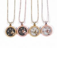 Resin Zinc Alloy Necklace, with Resin, with 5cm extender chain, Round, plated, fashion jewelry & with constellation symbols & for woman .4 