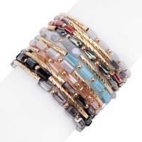 Zinc Alloy Crystal Bracelets, Brass, with zinc alloy bead & Crystal, Round, gold color plated, fashion jewelry & for woman cm 