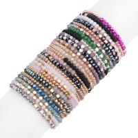 Kristall Armbänder, mit elastischer Faden & Non- magnetische Hämatit & Acryl, rund, Modeschmuck & für Frau, mehrere Farben vorhanden, 3mm,4x3mm, Länge:ca. 18 cm, verkauft von PC