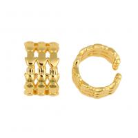Brass Earring Clip, Round, gold color plated & for woman, 14mm 