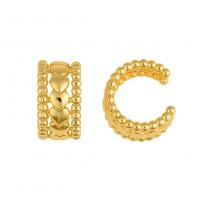 Brass Earring Clip, gold color plated & for woman, 14mm 