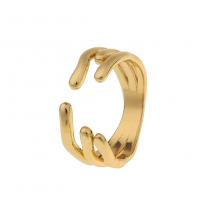 Латунь Манжеты палец кольцо, плакирован золотом, Регулируемый & больше размеров для выбора & Женский, продается PC