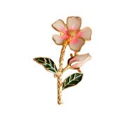 Enamel Brooch, Zinc Alloy, Flower, gold color plated, Hand-Painted Enamel Glaze & fashion jewelry & for woman 