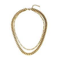Stainless Steel Chain Necklace, 304 Stainless Steel, with 1.97inch extender chain, Vacuum Plating, Double Layer & fashion jewelry & Unisex Approx 17.72 Inch 