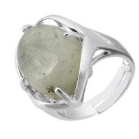 Gemstone Brass Finger Ring, with Labradorite, fashion jewelry & DIY, green, 22mm, US Ring .5 