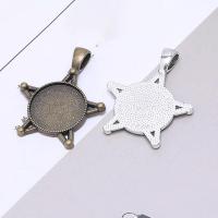 Zinc Alloy Pendant Cabochon Setting, with Glass, Star, plated, DIY 