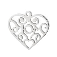 Stainless Steel Heart Pendants, 304 Stainless Steel, fashion jewelry & DIY & Unisex 