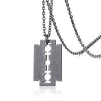 304 Stainless Steel Necklace, Razor Blade, Vacuum Ion Plating, fashion jewelry & for man Approx 19.69 Inch 