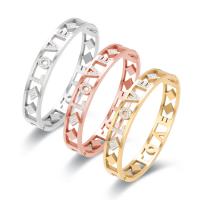 Acier titane bracelet ordinaire, Rond, Placage, bijoux de mode & pour femme & avec strass & creux, plus de couleurs à choisir, Diamètre inté Environ Vendu par PC