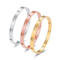 Acier titane bracelet ordinaire, Rond, Placage, bijoux de mode & pour femme & creux, plus de couleurs à choisir, Diamètre inté Environ Vendu par PC