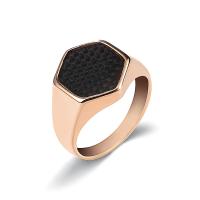 Stainless Steel Finger Ring, 304 Stainless Steel, Round, rose gold color plated, fashion jewelry & Unisex rose gold color 