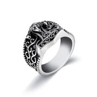 304 Stainless Steel Finger Ring, Round, plated, fashion jewelry & for man, silver-grey 