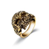 304 Stainless Steel Finger Ring, Skull, plated, fashion jewelry & for man 