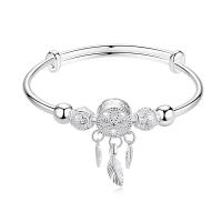 Brass Bangle, silver color plated, Adjustable & fashion jewelry & for woman Inner Approx 55mm Approx 17.5 cm 