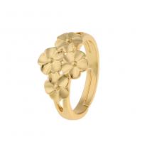 Cubic Zirconia Micro Pave Brass Finger Ring, Flower, gold color plated, Adjustable & micro pave cubic zirconia & for woman 