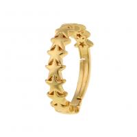 Латунь Открыть палец кольцо, плакирован золотом, Регулируемый & Мужская, продается PC