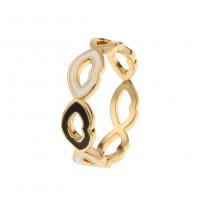 Brass Finger Ring, gold color plated, Adjustable & Unisex & enamel, multi-colored 