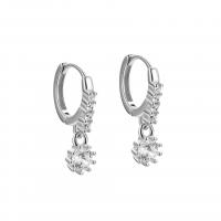 Huggie Hoop Drop Earring, Argent sterling 925, Placage, pour femme & avec strass, plus de couleurs à choisir Vendu par paire