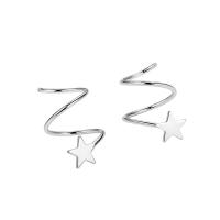 925 Sterling Silver Earring Wrap, Star, plated, for woman 