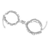Couple Bracelet, Zinc Alloy, with 1.77inch extender chain, 2 pieces & fashion jewelry & Unisex Approx 6.3 Inch 