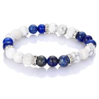 Natural Stone Bracelet, with Zinc Alloy & Unisex & with rhinestone Approx 6.52 Inch 