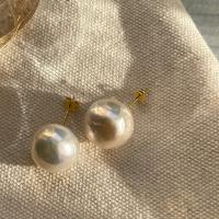 Boucle d'oreille de perles d'eau douce , perle d'eau douce cultivée, bijoux de mode & pour femme, 10-12mm, Vendu par paire