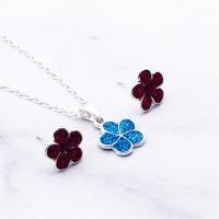 Fashion Zinc Alloy Jewelry Sets, Stud Earring & necklace, with Artificial Opal, zinc alloy lobster clasp, zinc alloy post pin, for woman, mixed colors, 3-25mm Approx 50 cm 