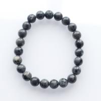Labradorite Bracelet, polished, Unisex, black Approx 21 cm 
